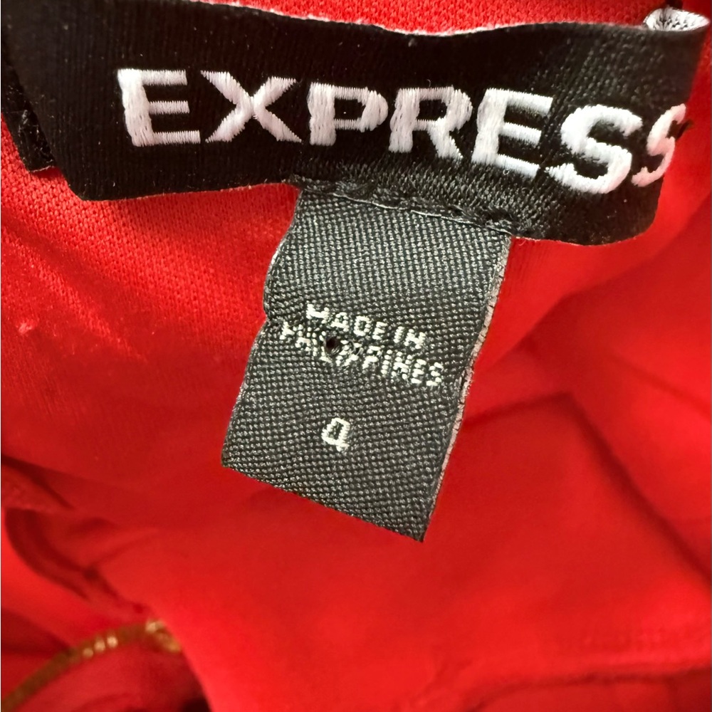 Express Red Sweetheart Jumpsuit Strapless Skinny Leg Size 4 - Picture 10 of 11